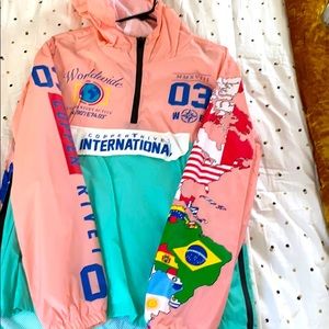 Copper rivet flag sports windbreaker raincoat